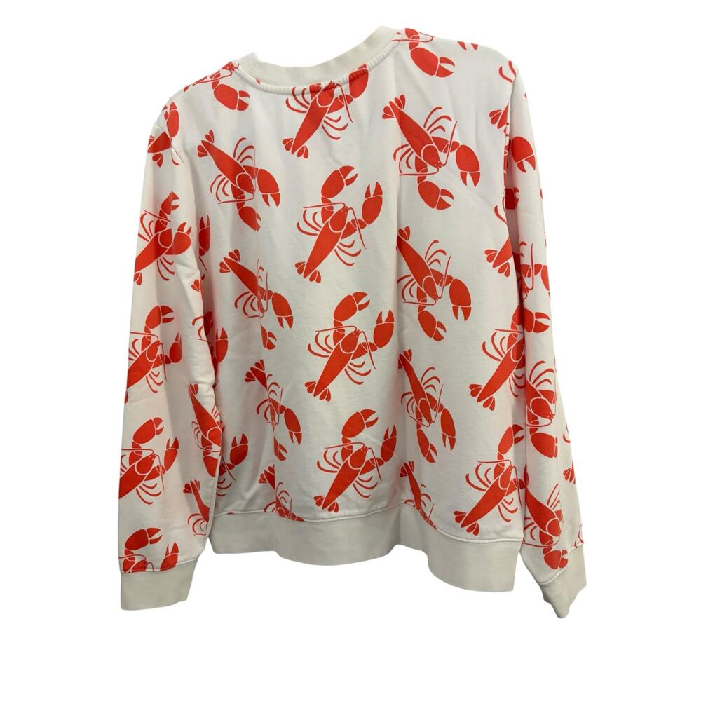 Boden Hanna Lobster Print Crew Neck Sweatshirt L 100% Cotton Nautical Beachy - Picture 4 of 9